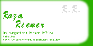 roza riemer business card